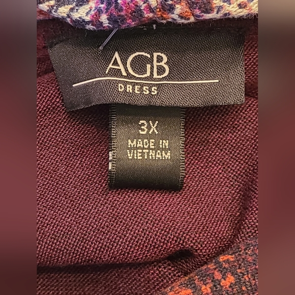 NWT AGB size 3X burgundy dress - Picture 5 of 11